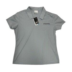 Nike Dri-Fit Polo Shirt Women's Large L Golf Performance Gray Short Sleeve Top